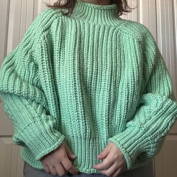 H&M Tops - H&M Women's Knit Mint Sweater Jumper Cardigan Wool Size XXL